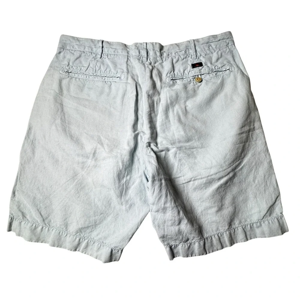 Faherty Chino Men's Shorts Size 33 Linen Cotton Flat Front Trail Hiking Blue‎